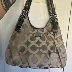 Coach Silver Signature Shoulder Bag